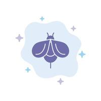 Bee Fly Honey Bug Blue Icon on Abstract Cloud Background vector