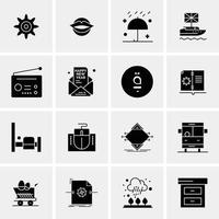 16 iconos universales de negocios vector ilustración de icono creativo para usar en proyectos relacionados con la web y dispositivos móviles