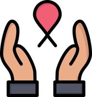 cuidado cáncer de mama cinta mujer color plano icono vector icono banner plantilla