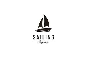 Simple Sailing Yacht Silhouette Logo design inspiration vector