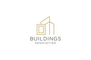 letra o para el logotipo de remodelación inmobiliaria. elemento de plantilla de diseño de logotipo de edificio de arquitectura de construcción. vector