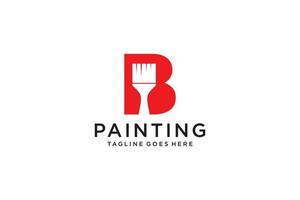 Letter B for paint logo, paint services logo, paint logo vector