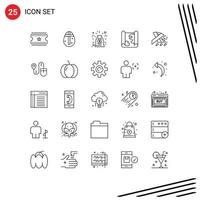 Set of 25 Vector Lines on Grid for ribbon stethoscope collaboration point map Editable Vector Design Elements