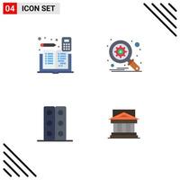 4 Universal Flat Icons Set for Web and Mobile Applications accounting lab accounts optimization tray Editable Vector Design Elements