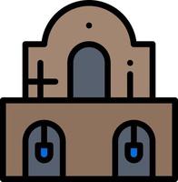 edificio navidad iglesia pascua color plano icono vector icono banner plantilla