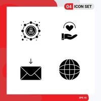 Universal Icon Symbols Group of Modern Solid Glyphs of affiliate message user heart internet Editable Vector Design Elements