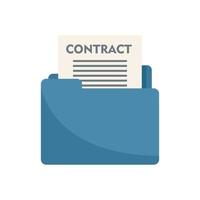 Notary mail contract icon flat isolated vector