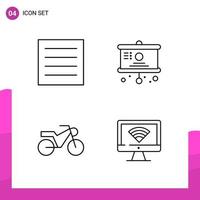 Outline Icon set Pack of 4 Line Icons isolated on White Background for responsive Website Design Print and Mobile Applications vector