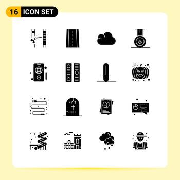 Stock Vector Icon Pack of 16 Line Signs and Symbols for document archive data dollar mobile Editable Vector Design Elements