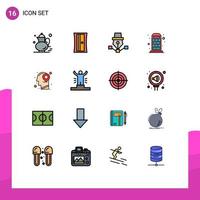 conjunto de 16 iconos modernos de la interfaz de usuario signos de símbolos para la caja de la pluma del teléfono principal dibujar elementos de diseño de vectores creativos editables