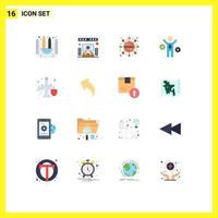 Universal Icon Symbols Group of 16 Modern Flat Colors of arrow plane experiment insurance process Editable Pack of Creative Vector Design Elements