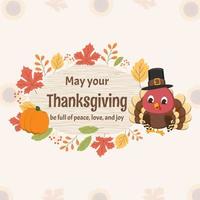 Happy Thanksgiving Board With Turkey and Pumpkin vector