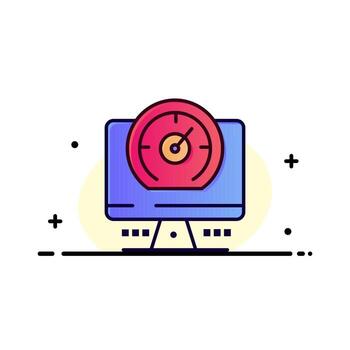 Compass Computer Timer Location Business Logo Template Flat Color vector