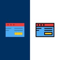 Web  Internet Study School  Icons Flat and Line Filled Icon Set Vector Blue Background