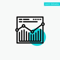 Analysis Web Website Report turquoise highlight circle point Vector icon