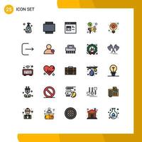 Set of 25 Modern UI Icons Symbols Signs for idea plan develop business megaphone Editable Vector Design Elements