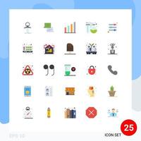 Pack of 25 Modern Flat Colors Signs and Symbols for Web Print Media such as options back to school chat flask tube user Editable Vector Design Elements