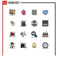 Set of 16 Modern UI Icons Symbols Signs for interface expand window online technology Editable Creative Vector Design Elements