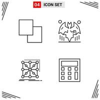 4 Icons Line Style Grid Based Creative Outline Symbols for Website Design Simple Line Icon Signs Isolated on White Background 4 Icon Set vector