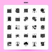 sólido 25 conjunto de iconos de noticias diseño de estilo de glifo vectorial conjunto de iconos negros diseño de ideas de negocios web y móvil ilustración vectorial vector