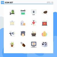 Set of 16 Modern UI Icons Symbols Signs for building fresh marketing food chicken Editable Pack of Creative Vector Design Elements