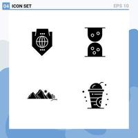 Set of Modern UI Icons Symbols Signs for access mountain globe hill cold Editable Vector Design Elements