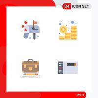 User Interface Pack of 4 Basic Flat Icons of box business mail money management Editable Vector Design Elements