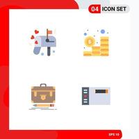 User Interface Pack of 4 Basic Flat Icons of box business mail money management Editable Vector Design Elements