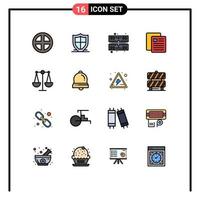 Universal Icon Symbols Group of 16 Modern Flat Color Filled Lines of balance test security school ram Editable Creative Vector Design Elements