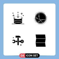 Universal Solid Glyph Signs Symbols of direction network import communication databases Editable Vector Design Elements