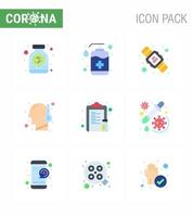 conjunto simple de protección covid19 azul 25 icono del paquete de iconos incluido fiebre de drogas lavado lavado en frío virus coronavirus 2019nov elementos de diseño de vectores de enfermedades