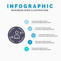 Returning Visitor Digital Marketing Solid Icon Infographics 5 Steps Presentation Background vector