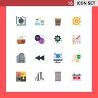 Modern Set of 16 Flat Colors and symbols such as furniture token personal coin vacation Editable Pack of Creative Vector Design Elements