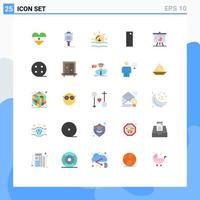 Universal Icon Symbols Group of 25 Modern Flat Colors of presentation ruler valley measure weather Editable Vector Design Elements