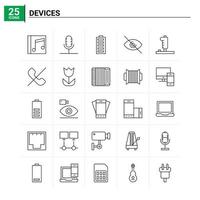 25 Devices icon set vector background