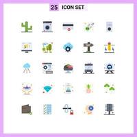 25 User Interface Flat Color Pack of modern Signs and Symbols of ad gadget payments devices computers Editable Vector Design Elements