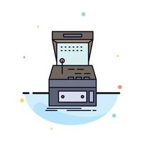 Arcade console game machine play Flat Color Icon Vector