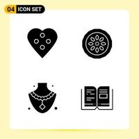 4 Creative Icons for Modern website design and responsive mobile apps 4 Glyph Symbols Signs on White Background 4 Icon Pack vector