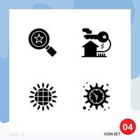 Group of 4 Modern Solid Glyphs Set for achievements thanksgiving home key gear Editable Vector Design Elements