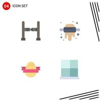 4 iconos creativos, signos y símbolos modernos de entrada, vacaciones, cocina, huevo de Pascua, puerta, elementos de diseño vectorial editables vector