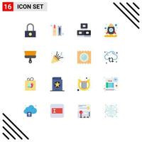 Universal Icon Symbols Group of 16 Modern Flat Colors of tool paint food brush shuttle Editable Pack of Creative Vector Design Elements