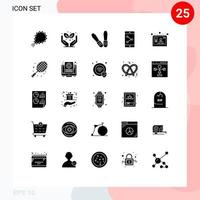 Pack of 25 creative Solid Glyphs of design user mechanic website mobile application Editable Vector Design Elements