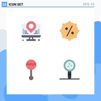 Flat Icon Pack of 4 Universal Symbols of development maracas map sale sound Editable Vector Design Elements