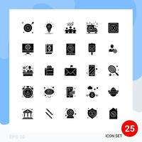 Stock Vector Icon Pack of 25 Line Signs and Symbols for electrical shipping group love success Editable Vector Design Elements