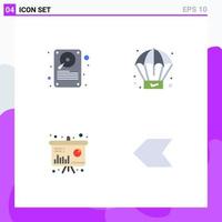 Set of 4 Modern UI Icons Symbols Signs for data sales storage product arrow Editable Vector Design Elements