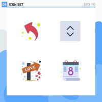 4 Creative Icons Modern Signs and Symbols of arrow sign left square calendar Editable Vector Design Elements