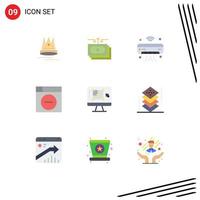 Set of 9 Modern UI Icons Symbols Signs for minimize design report web iot Editable Vector Design Elements