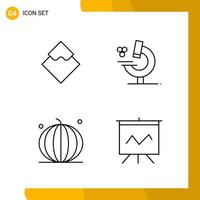 4 Icon Set Line Style Icon Pack Outline Symbols isolated on White Backgound for Responsive Website Designing vector