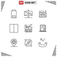 Set of 9 Modern UI Icons Symbols Signs for workspace interface party grid case Editable Vector Design Elements