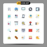 Universal Icon Symbols Group of 25 Modern Flat Colors of products electronics streaming devices dvd Editable Vector Design Elements